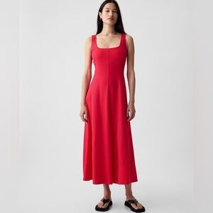 Gap Linen Fitted Red Dress XXL NWT